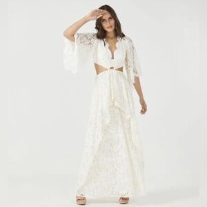 BCBG Norma cream white lace boho dress size 4